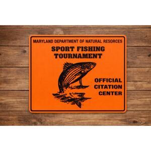 Maryland DNR Sport Fishing Tournament Sign Official Citation Center Boat Fish